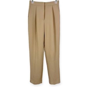 Wilfred Pleated Crepe High Waist Trouser Pant Camel